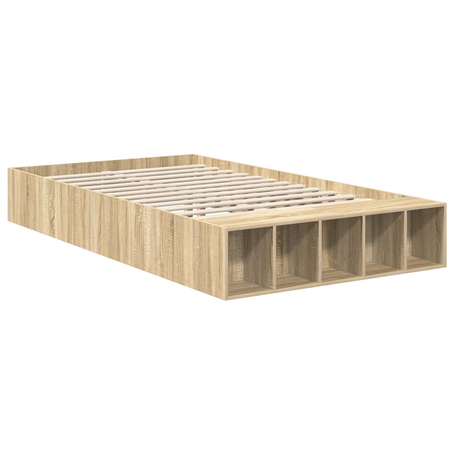 Struttura del letto con lo scaffale Rovere Sonoma 120 x 190 cm