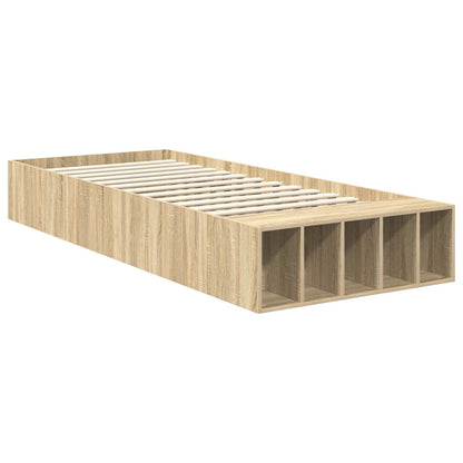 Struttura del letto con lo scaffale Rovere Sonoma 100 x 200 cm