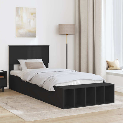 Struttura del letto Nero 90 x 190 cm Legno multistrato