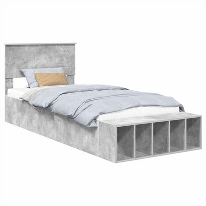 Struttura del letto con lo scaffale Grigio cemento 90 x 190 cm