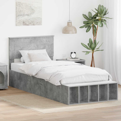 Struttura del letto con lo scaffale Grigio cemento 70 x 190 cm
