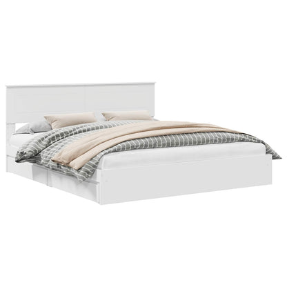 Letto con Contenitore Bianco 180 x 200 cm Legno multistrato