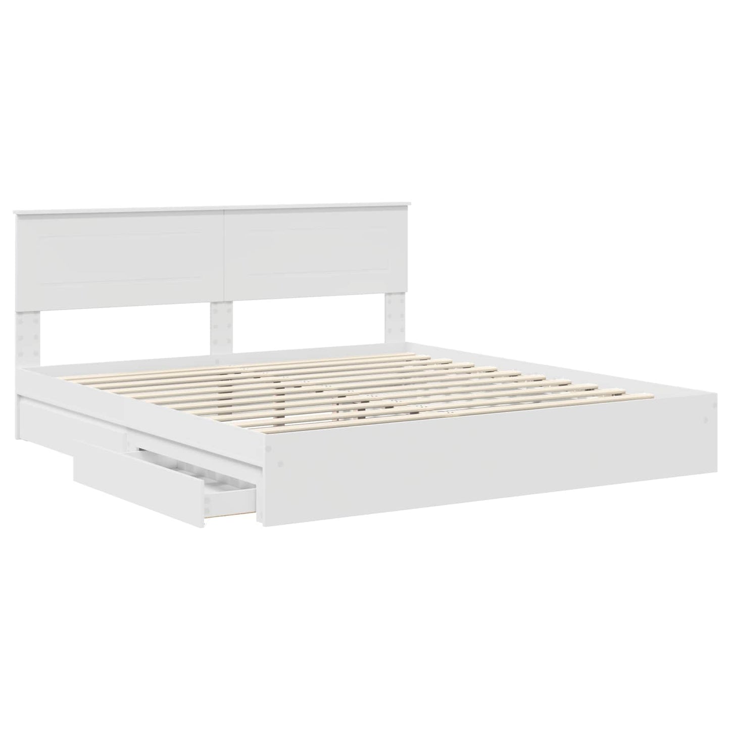 Letto con Contenitore Bianco 180 x 200 cm Legno multistrato