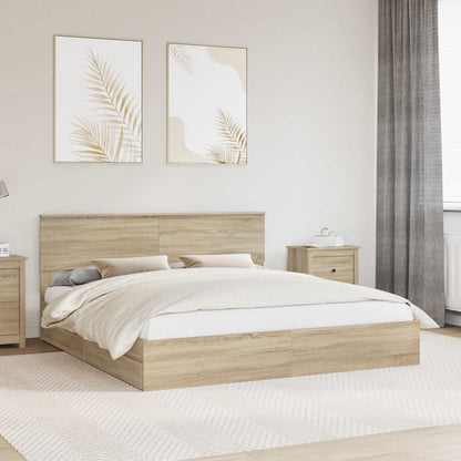 Letto con Contenitore con testiera Rovere Sonoma 180 x 200 cm