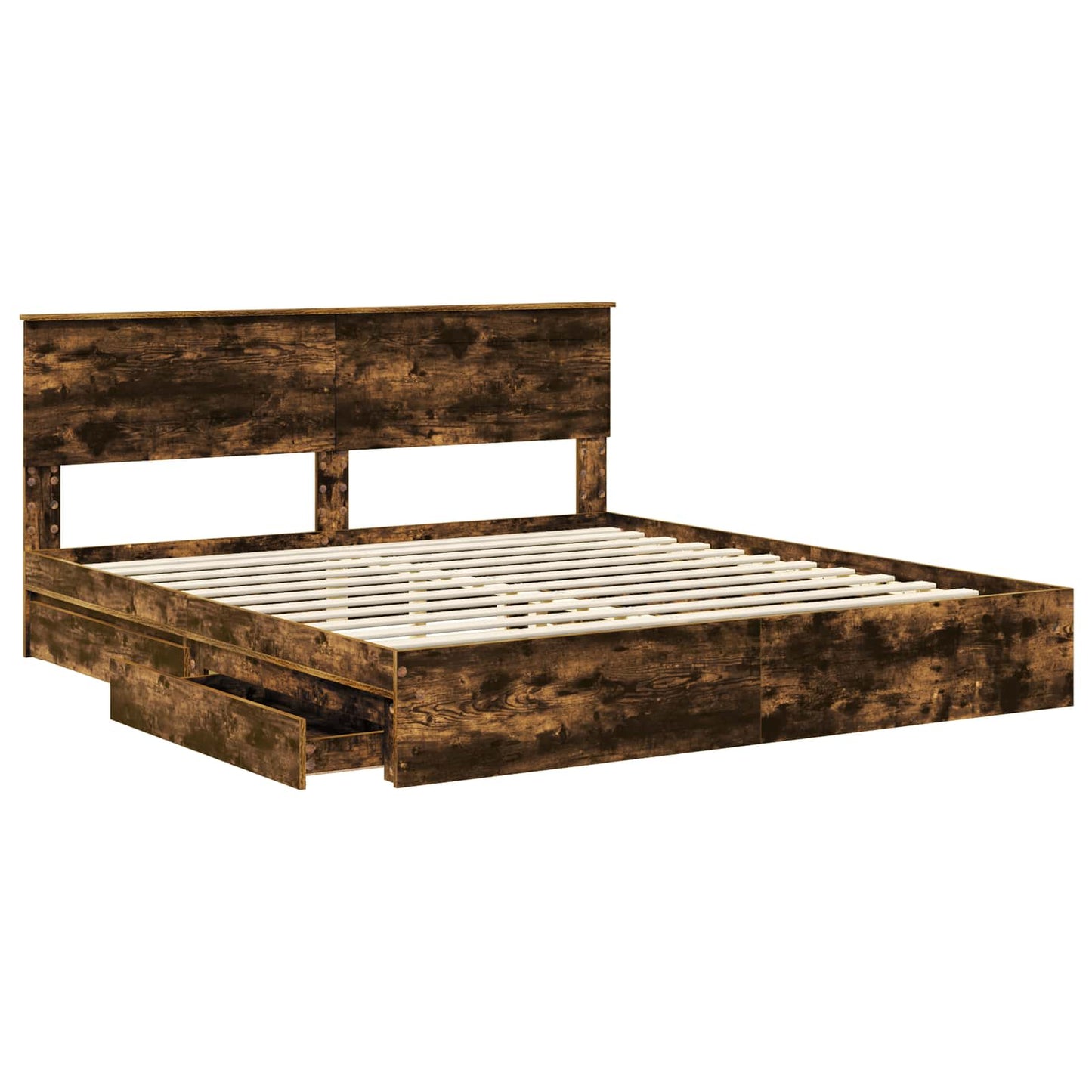 Letto con Contenitore con testiera Rovere fumÃ© 180 x 200 cm