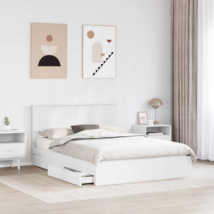 Letto con Contenitore Bianco 160 x 200 cm Legno multistrato