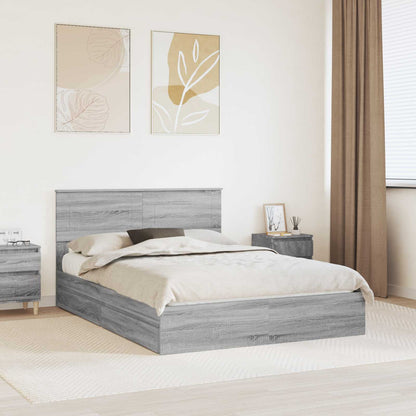 Letto con Contenitore con testiera Grigio Sonoma 160 x 200 cm