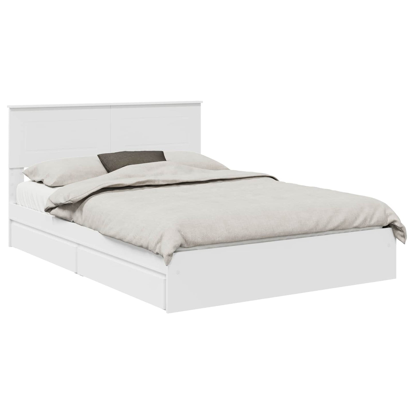 Letto con Contenitore Bianco 150 x 200 cm Legno multistrato