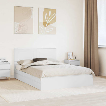Letto con Contenitore Bianco 140 x 190 cm Legno multistrato