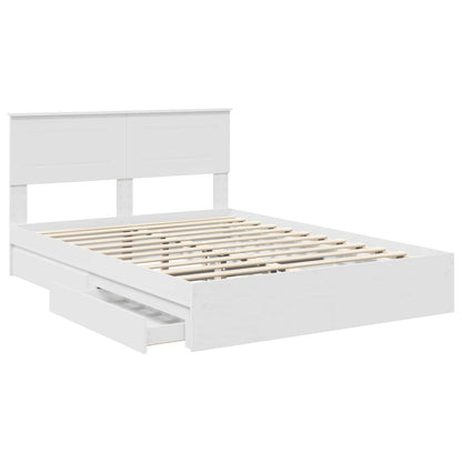 Letto con Contenitore Bianco 140 x 190 cm Legno multistrato
