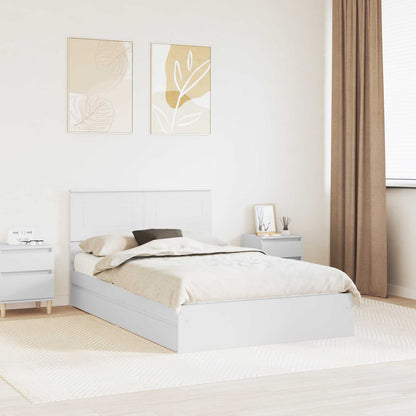 Letto con Contenitore Bianco 135 x 190 cm Legno multistrato