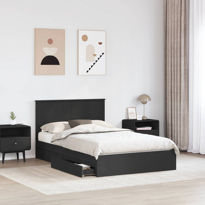 Letto con Contenitore Nero 135 x 190 cm Legno multistrato