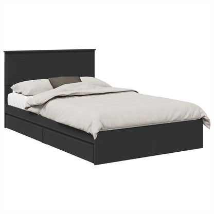 Letto con Contenitore Nero 135 x 190 cm Legno multistrato