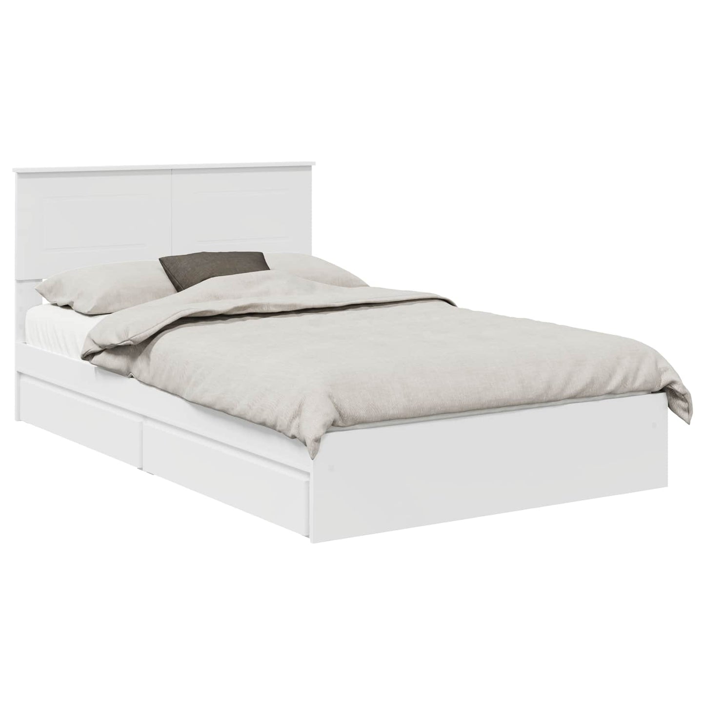Letto con Contenitore Bianco 120 x 190 cm Legno multistrato