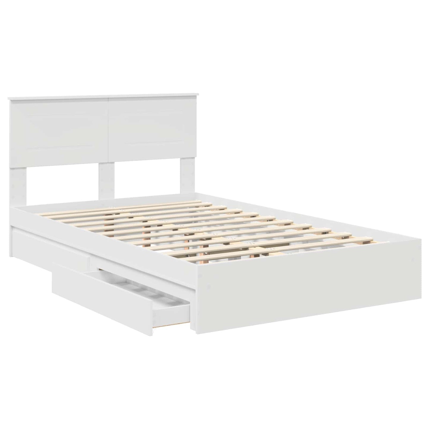 Letto con Contenitore Bianco 120 x 190 cm Legno multistrato