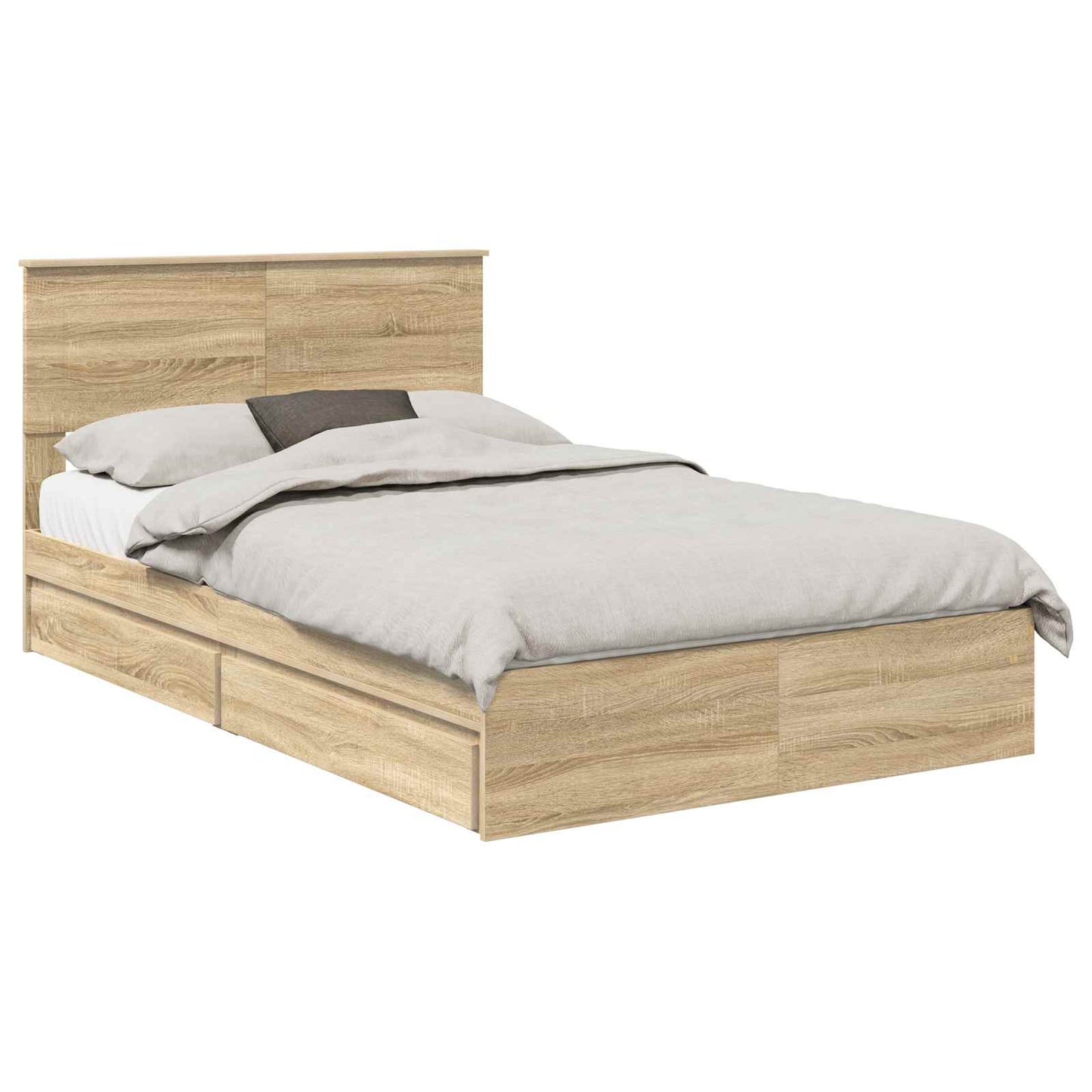 Letto con Contenitore con testiera Rovere Sonoma 120 x 190 cm