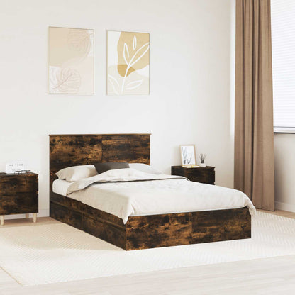 Letto con Contenitore con testiera Rovere fumÃ© 120 x 190 cm