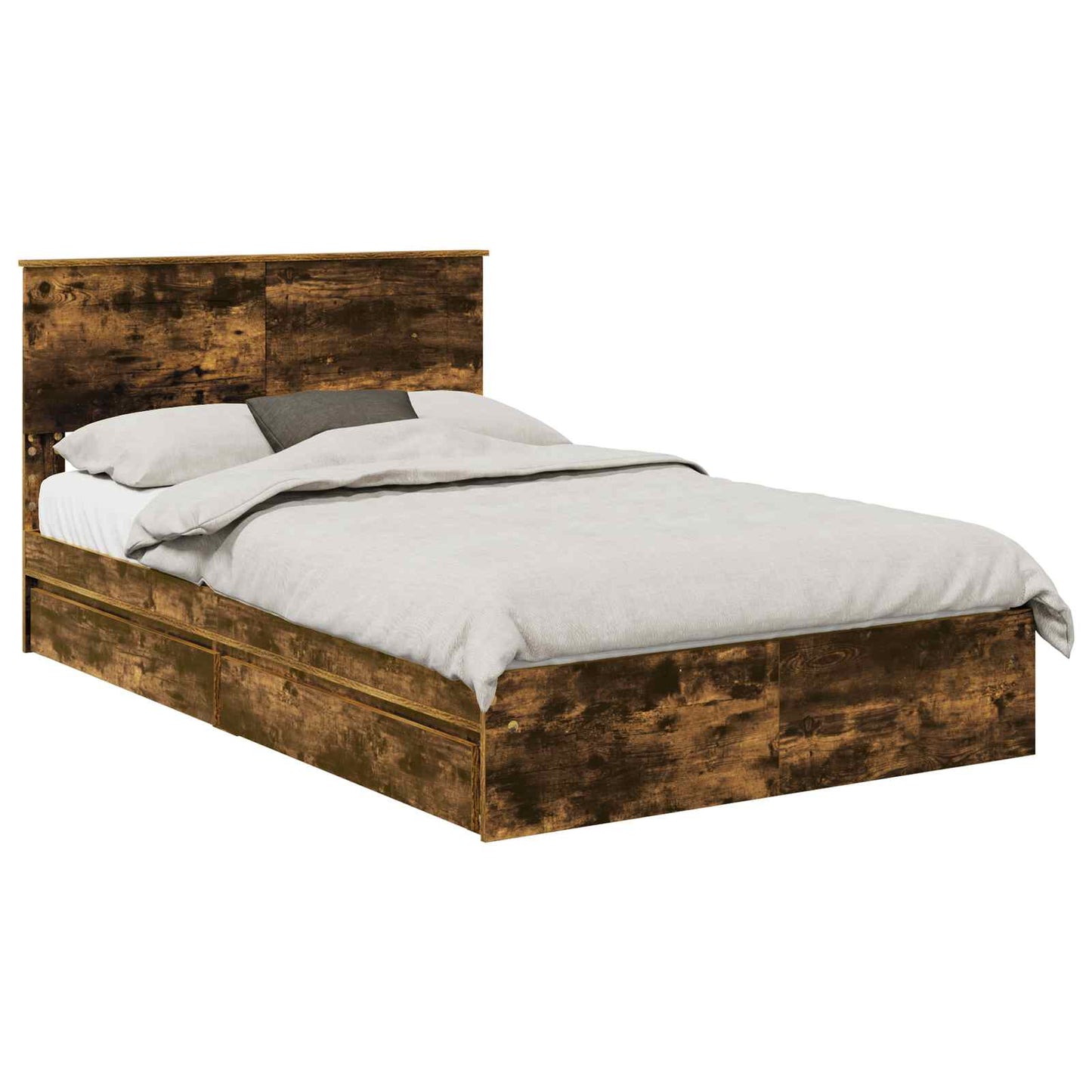 Letto con Contenitore con testiera Rovere fumé 120 x 200 cm