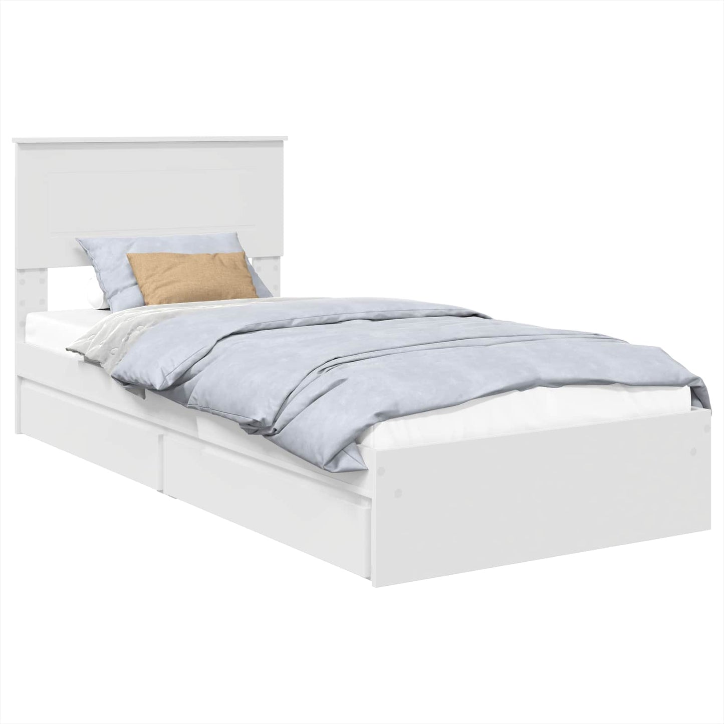 Letto con Contenitore Bianco 90 x 190 cm Legno multistrato