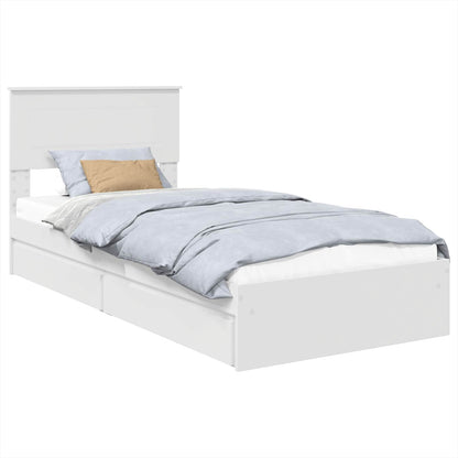 Letto con Contenitore Bianco 90 x 190 cm Legno multistrato