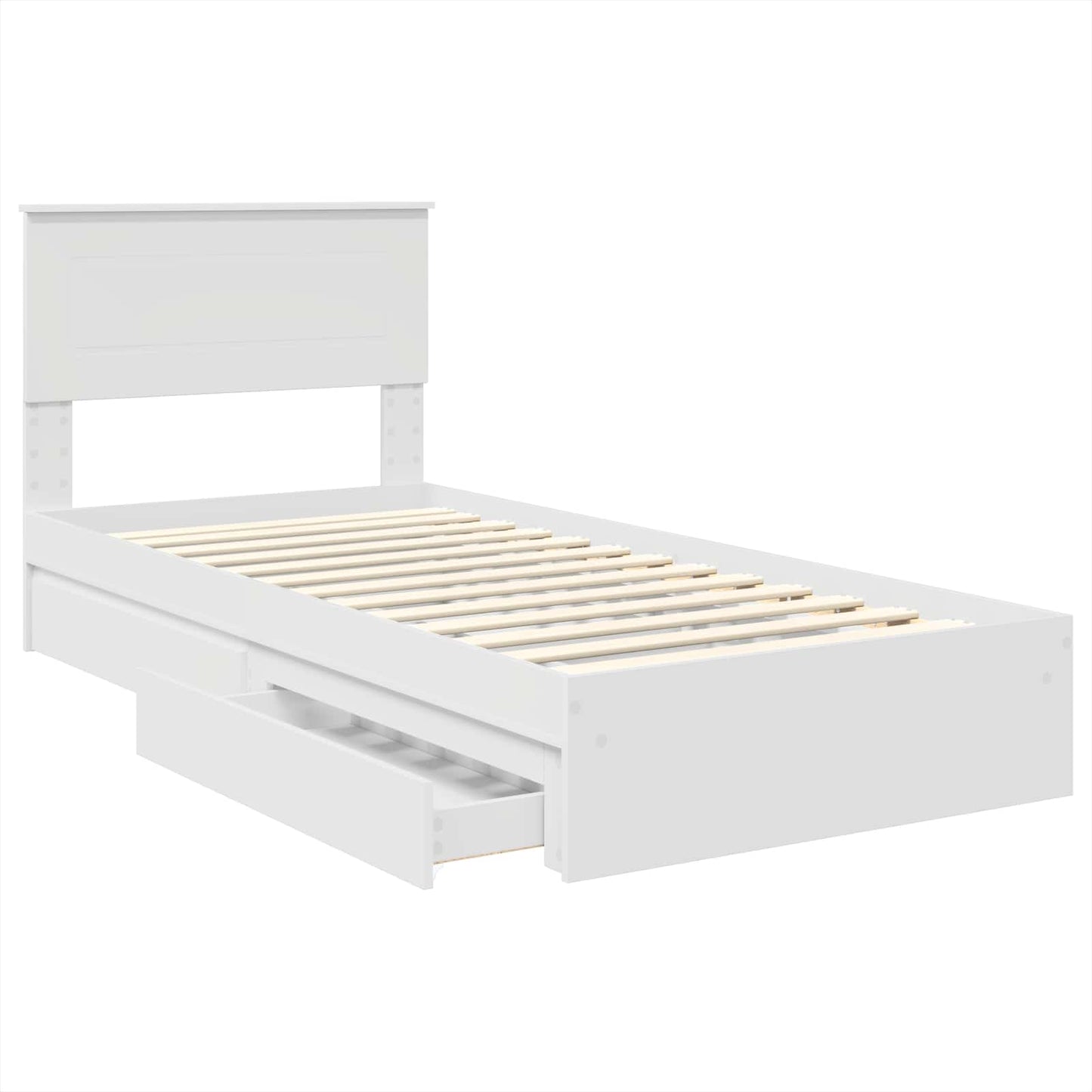 Letto con Contenitore Bianco 75 x 190 cm Legno multistrato