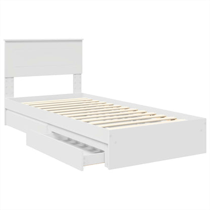Letto con Contenitore Bianco 75 x 190 cm Legno multistrato