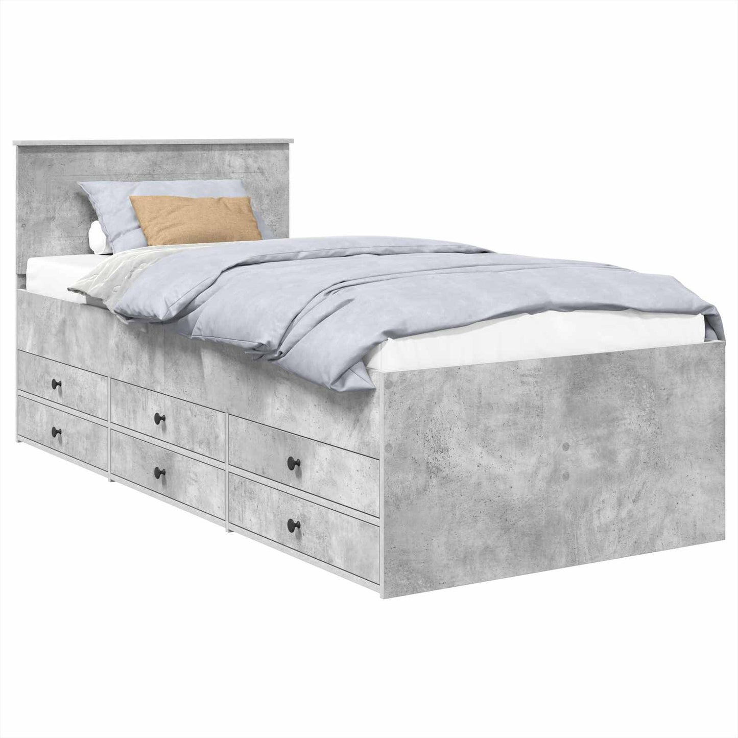 Daybed Grigio Cemento e Nero 100 x 200 cm Legno multistrato