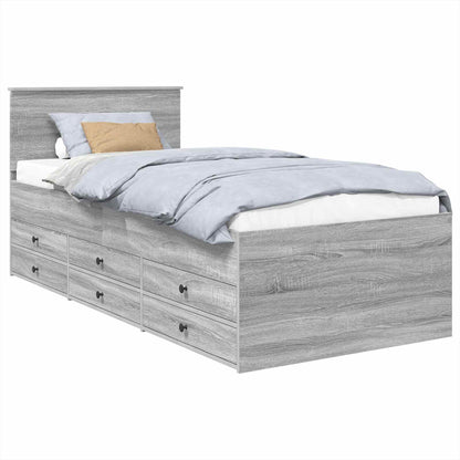 Daybed Grigio Sonoma e Nero 100 x 200 cm Legno multistrato