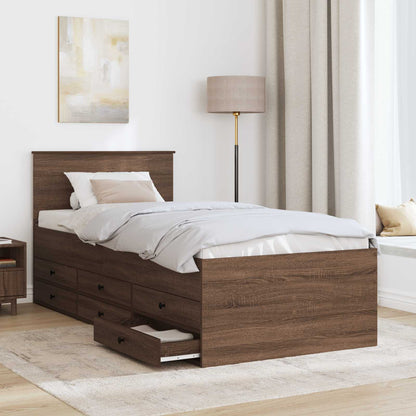 Daybed Rovere Marrone e Nero 100 x 200 cm Legno multistrato