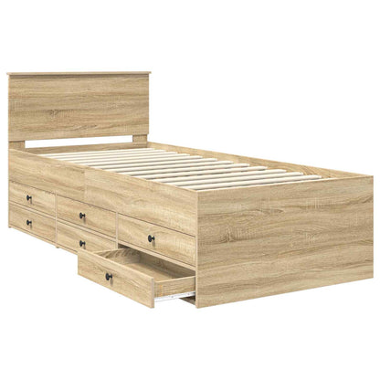 Daybed Rovere Sonoma e Nero 90 x 190 cm Legno multistrato