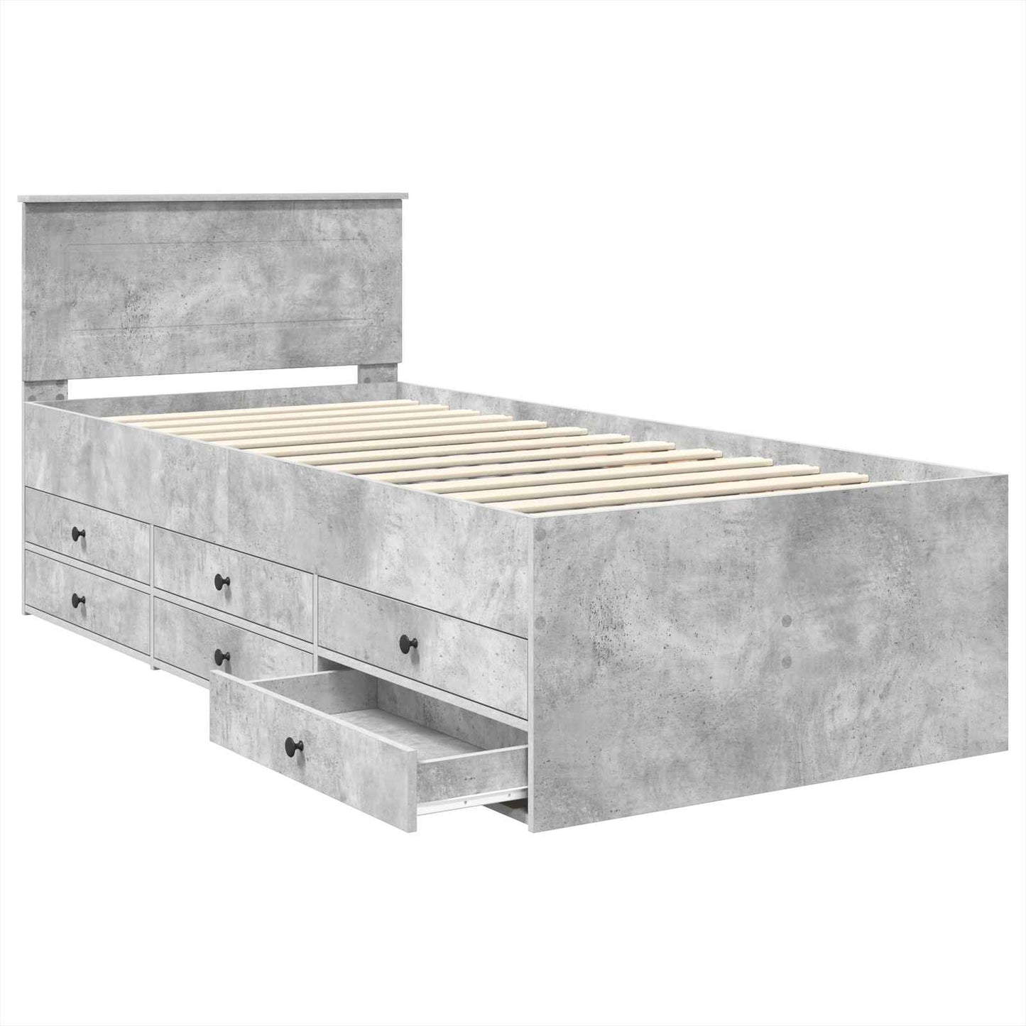 Daybed Grigio Cemento e Nero 90 x 190 cm Legno multistrato