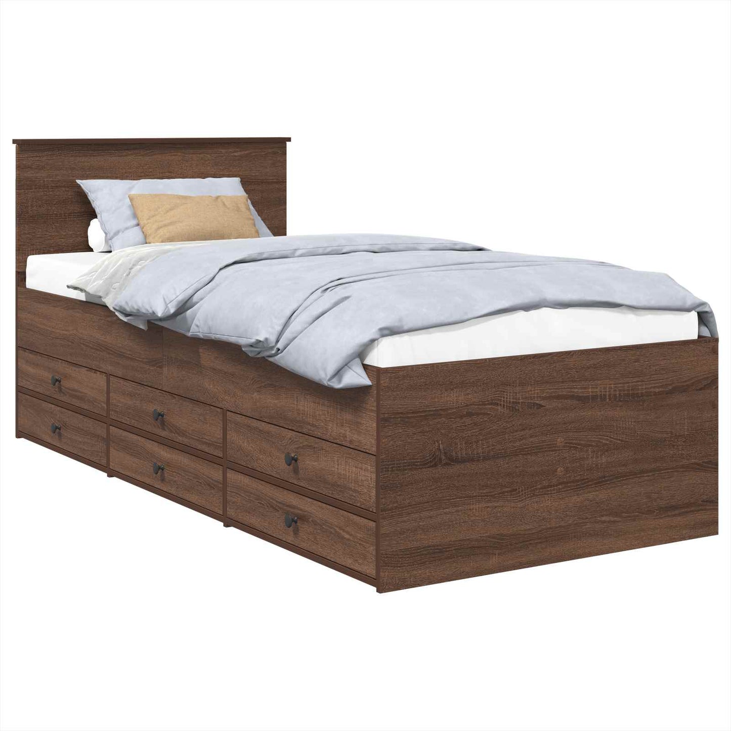 Daybed Rovere Marrone e Nero 90 x 190 cm Legno multistrato