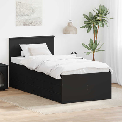 Daybed con cassetto Nero 90 x 200 cm Legno multistrato