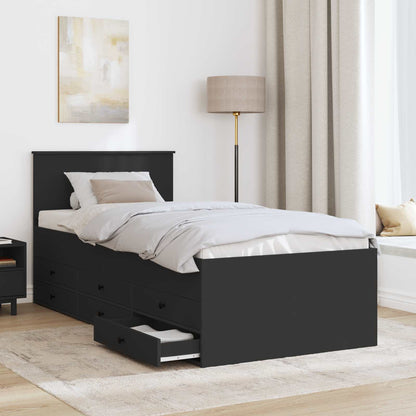 Daybed con cassetto Nero 90 x 200 cm Legno multistrato