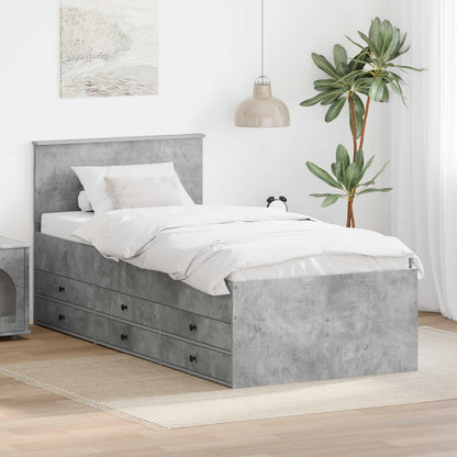 Daybed Grigio Cemento e Nero 90 x 200 cm Legno multistrato