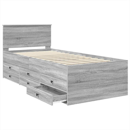 Daybed Grigio Sonoma e Nero 90 x 200 cm Legno multistrato