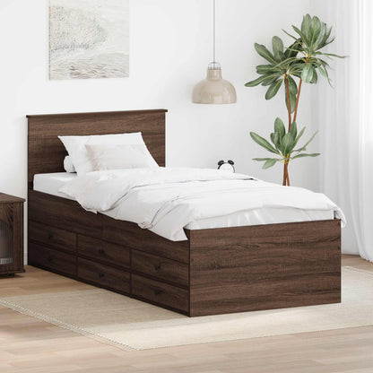 Daybed Rovere Marrone e Nero 90 x 200 cm Legno multistrato
