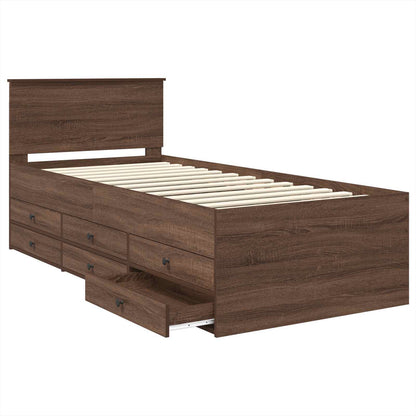 Daybed Rovere Marrone e Nero 90 x 200 cm Legno multistrato