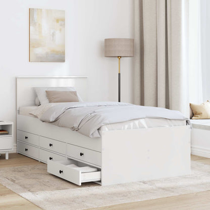 Daybed con cassetto Bianco e Nero 75 x 190 cm Legno multistrato