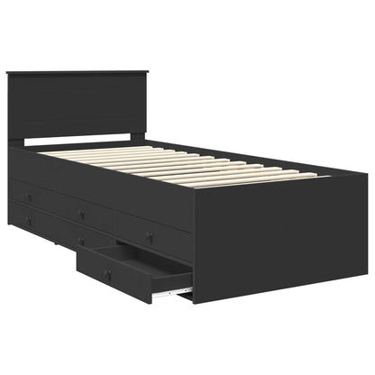 Daybed con cassetto Nero 75 x 190 cm Legno multistrato