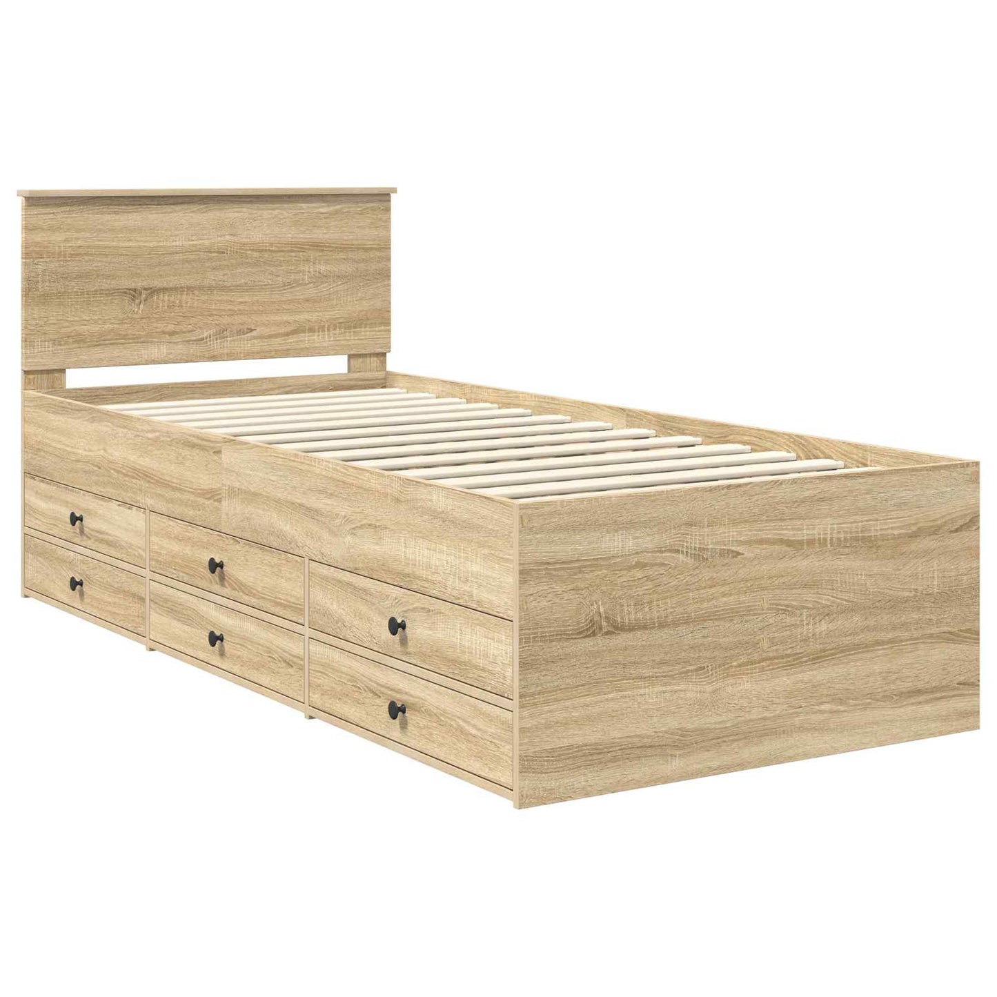 Daybed Rovere Sonoma e Nero 75 x 190 cm Legno multistrato