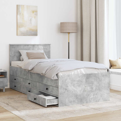 Daybed Grigio Cemento e Nero 75 x 190 cm Legno multistrato