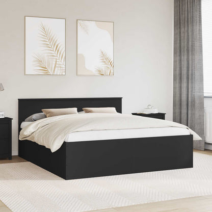 Struttura del letto Nero 200 x 200 cm Legno multistrato