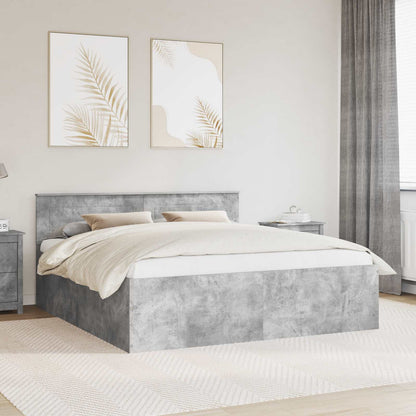 Struttura del letto con testiera Grigio cemento 200 x 200 cm
