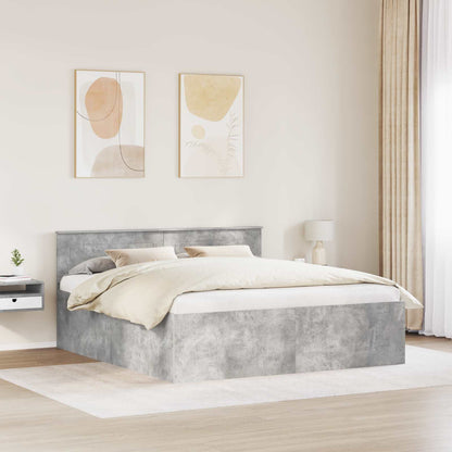 Struttura del letto con testiera Grigio cemento 200 x 200 cm