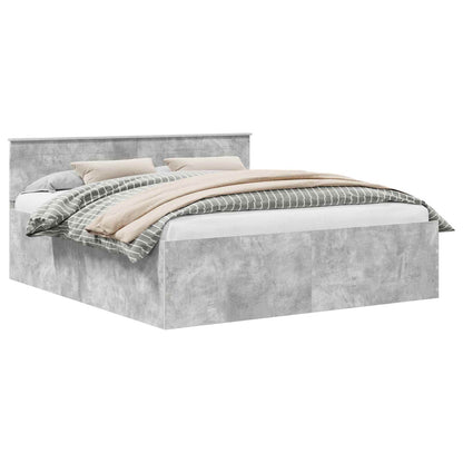 Struttura del letto con testiera Grigio cemento 200 x 200 cm