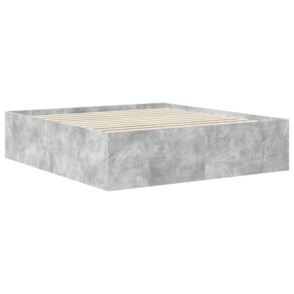 Struttura del letto con testiera Grigio cemento 200 x 200 cm