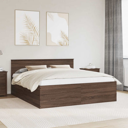 Struttura del letto con testiera Rovere Marrone 200 x 200 cm
