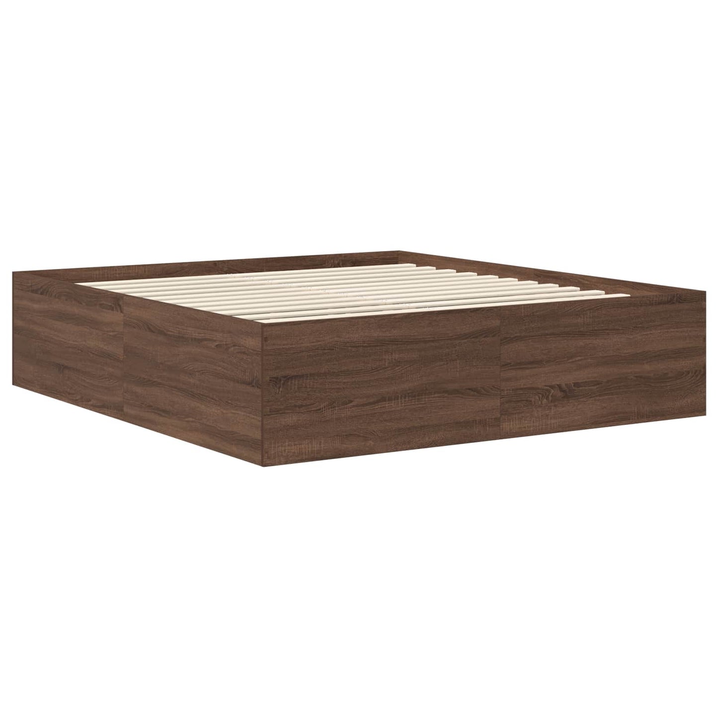 Struttura del letto con testiera Rovere Marrone 200 x 200 cm