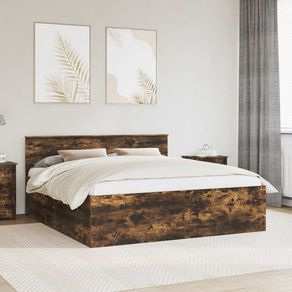 Struttura del letto Rovere fumÃ© 180 x 200 cm Legno multistrato